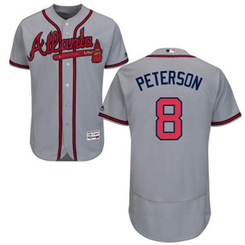 Braves #8 Jace Peterson Grey Flexbase Authentic Collection Stitched MLB Jersey